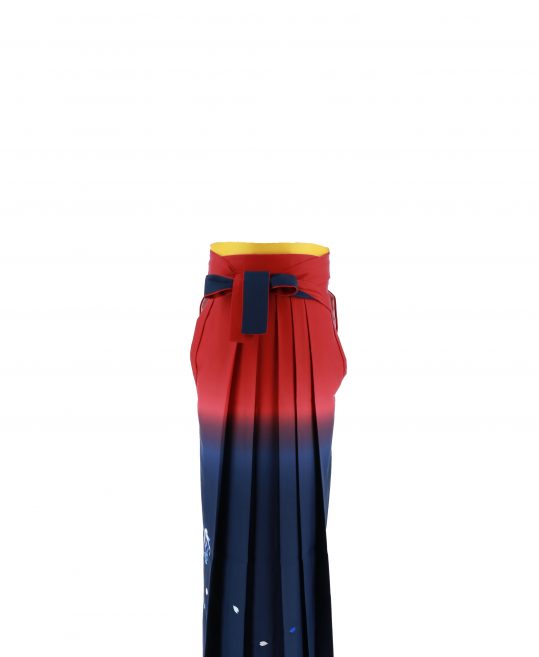 卒業式袴単品レンタル[刺繍]赤×紺ぼかしに桜刺繍[身長156-160cm]No.180